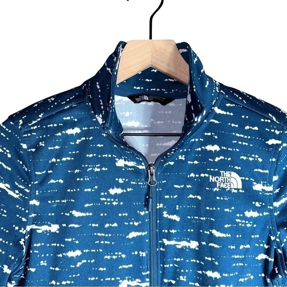 The North Face Speckled Steel Blue Zip Up Lightweight Jacket - Size M - Picture 3 of 6